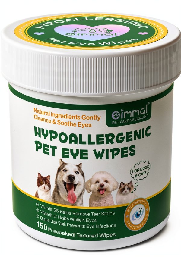 Dog Eye Wipes for Dogs and Cats - Hypoallergenic Tear Stain Remover Wipes - Gentle Eye Wipes for Dogs with Coconut Oil for Discharge and Crust - 150 Count-0