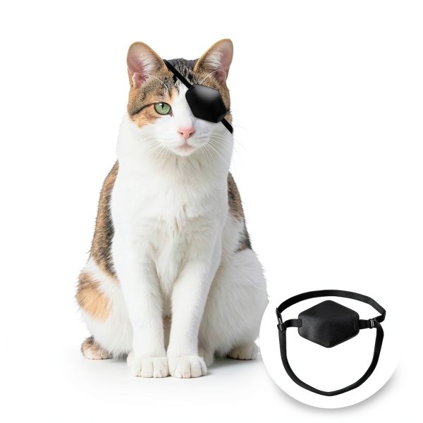 YeeBeny Cat Eye Patch, Eye Patch for Cats After Surgery Wounds, Adjustable Cats Eye Cover for Cat Eye Shield for Small Cats Pack of 2-4